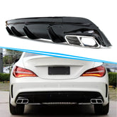 Diffusor Heckdiffusor + Chrom Auspuffblende für Mercedes CLA C117 X117 AMG Line MODF 2016-2019 di10